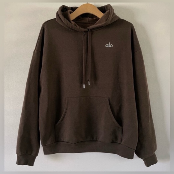 ALO Yoga Accolade Hoodie Size L Brown Expresso - Picture 8 of 9